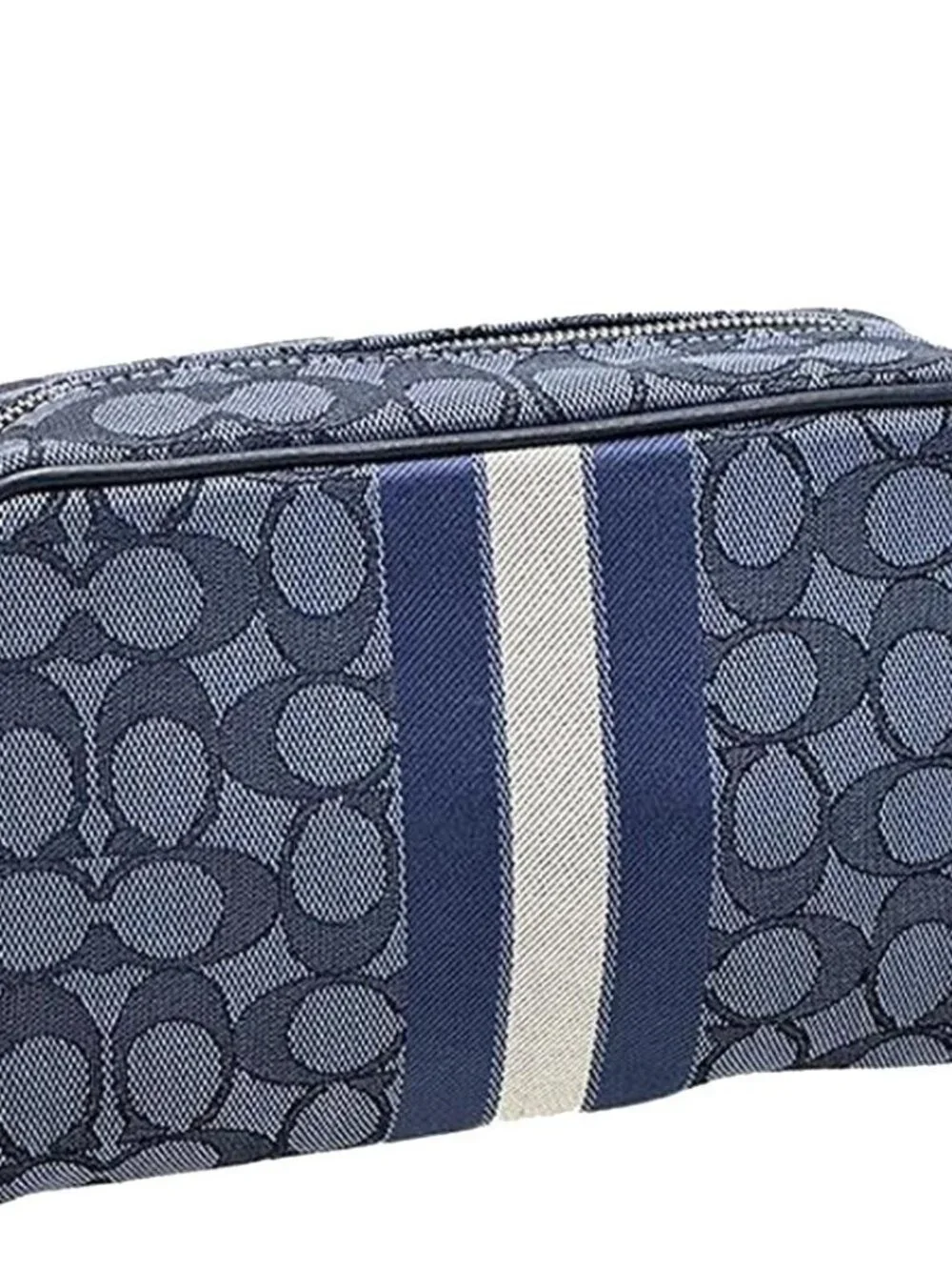 NWT Coach Dempsey Boxy Cosmetic Case 20 Blue Denim C9119